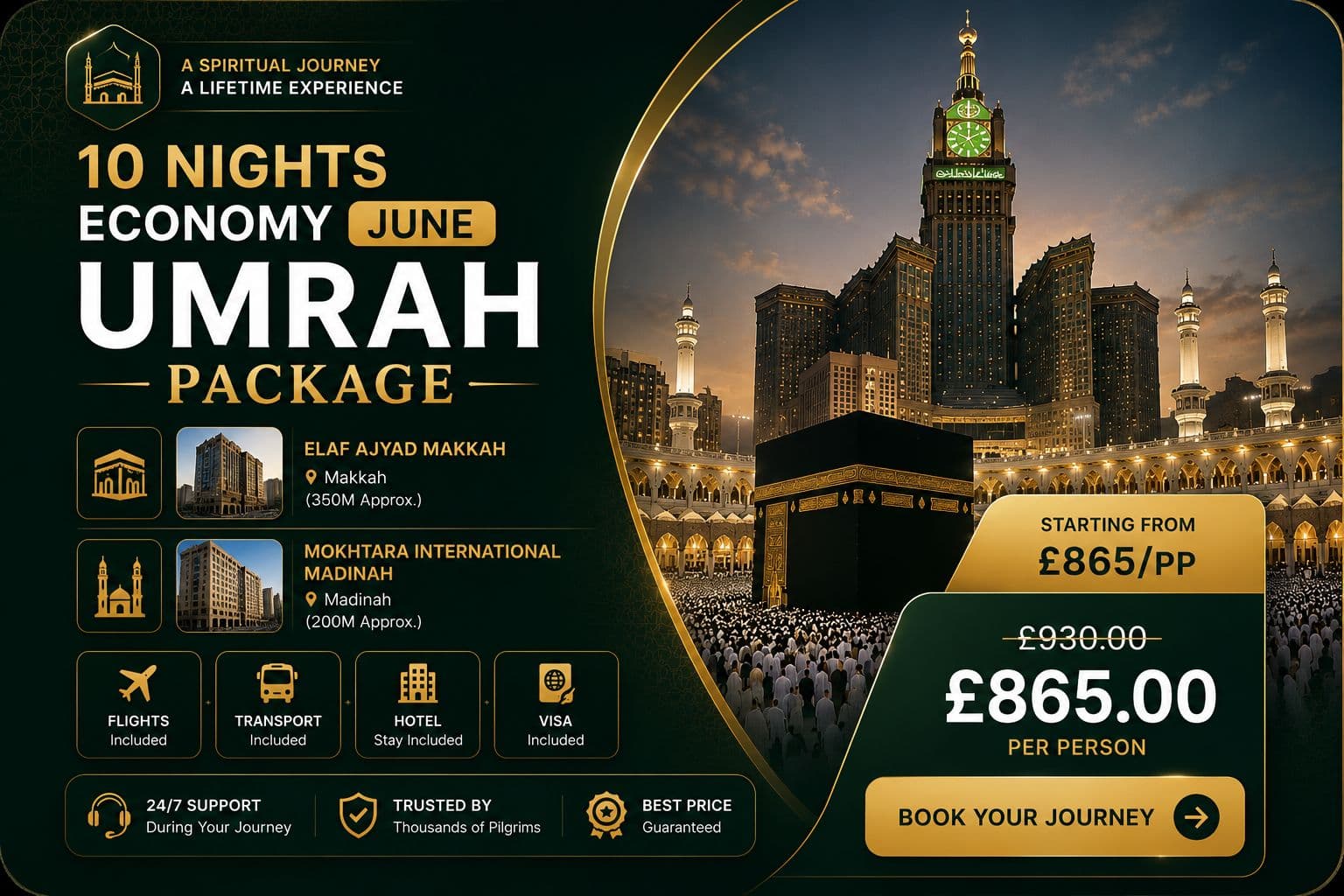 10 Nights Economy June Umrah Package